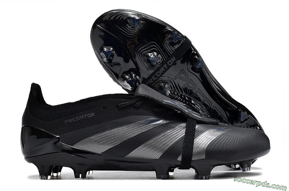Adidas Predator Elite Foldover Tongue FG Low-Tops Football Boots - Black/Silver/Blue 1