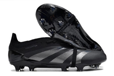 Adidas Predator Elite Foldover Tongue FG Low-Tops Football Boots - Black/Silver/Blue