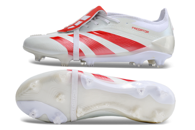 Adidas Predator Elite Foldover Tongue FG Low-Tops Football Boots - Beige/Red/White