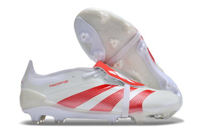 Adidas Predator Elite Foldover Tongue FG Low-Tops Football Boots - Beige/Red/White