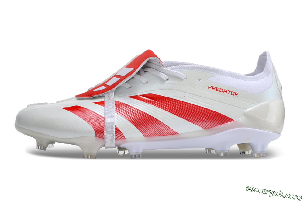 Adidas Predator Elite Foldover Tongue FG Low-Tops Football Boots - Beige/Red/White 2