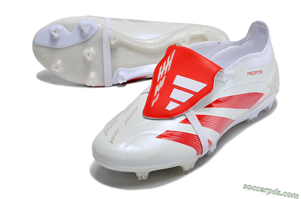 Adidas Predator Elite Foldover Tongue FG Low-Tops Football Boots - Beige/Red/White 3