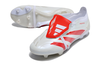 Adidas Predator Elite Foldover Tongue FG Low-Tops Football Boots - Beige/Red/White
