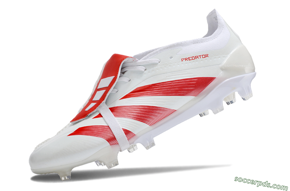 Adidas Predator Elite Foldover Tongue FG Low-Tops Football Boots - Beige/Red/White 5