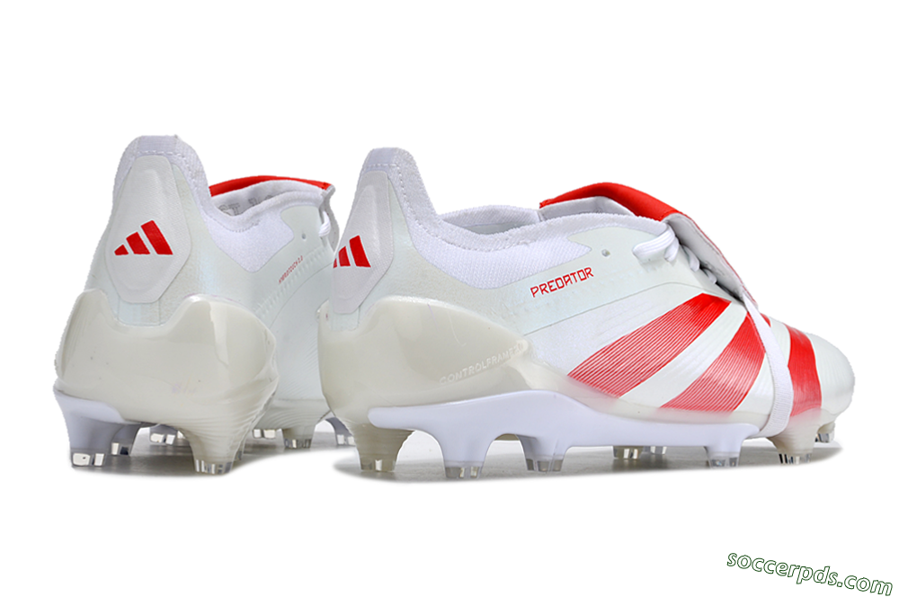 Adidas Predator Elite Foldover Tongue FG Low-Tops Football Boots - Beige/Red/White 6