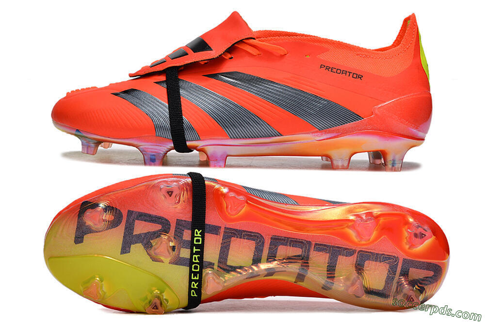 Adidas Predator Elite Foldover Tongue FG Low-Tops Football Boots - Red/Black/Yellow 0