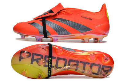 Adidas Predator Elite Foldover Tongue FG Low-Tops Football Boots - Red/Black/Yellow