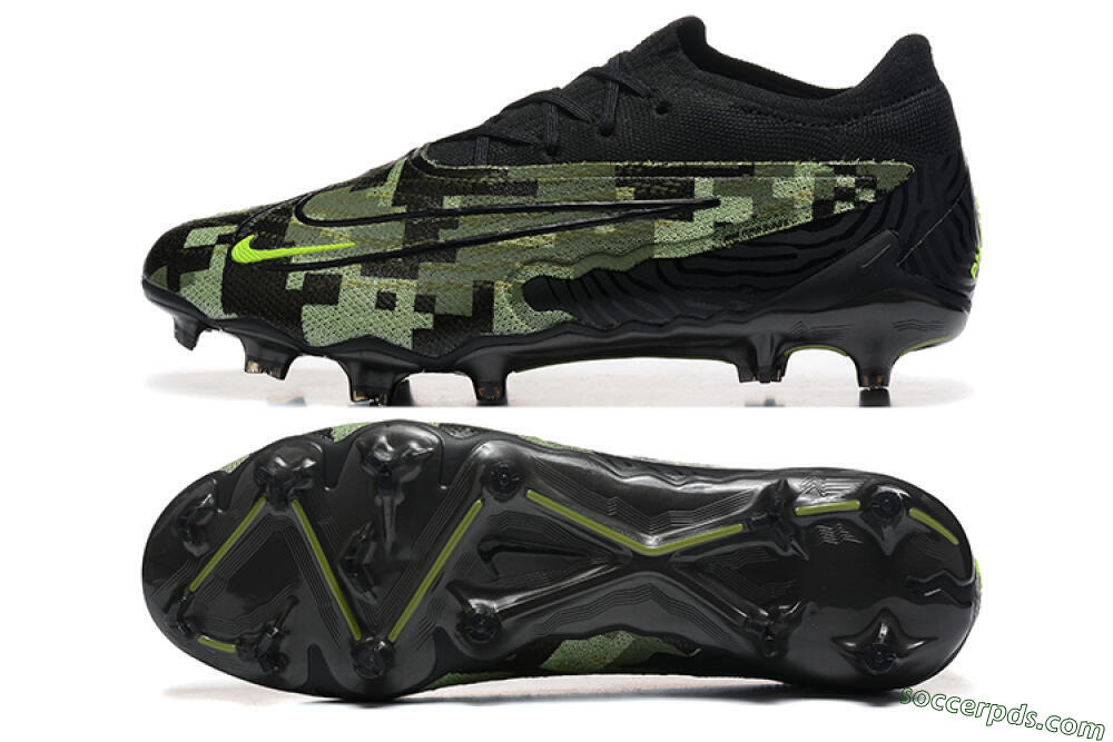 Nike Phantom GX Elite FG Low-Tops Football Boots - Black/Camo/Yellow 0
