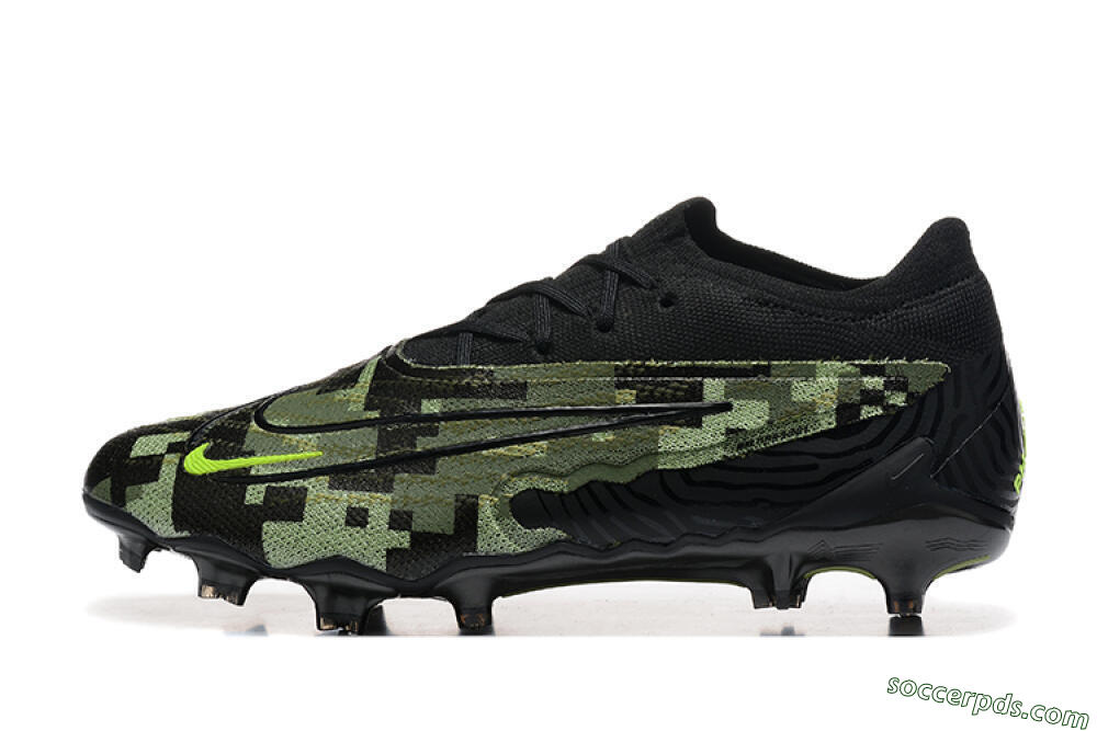 Nike Phantom GX Elite FG Low-Tops Football Boots - Black/Camo/Yellow 2