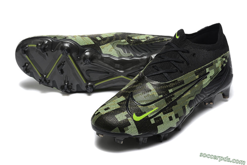 Nike Phantom GX Elite FG Low-Tops Football Boots - Black/Camo/Yellow 3