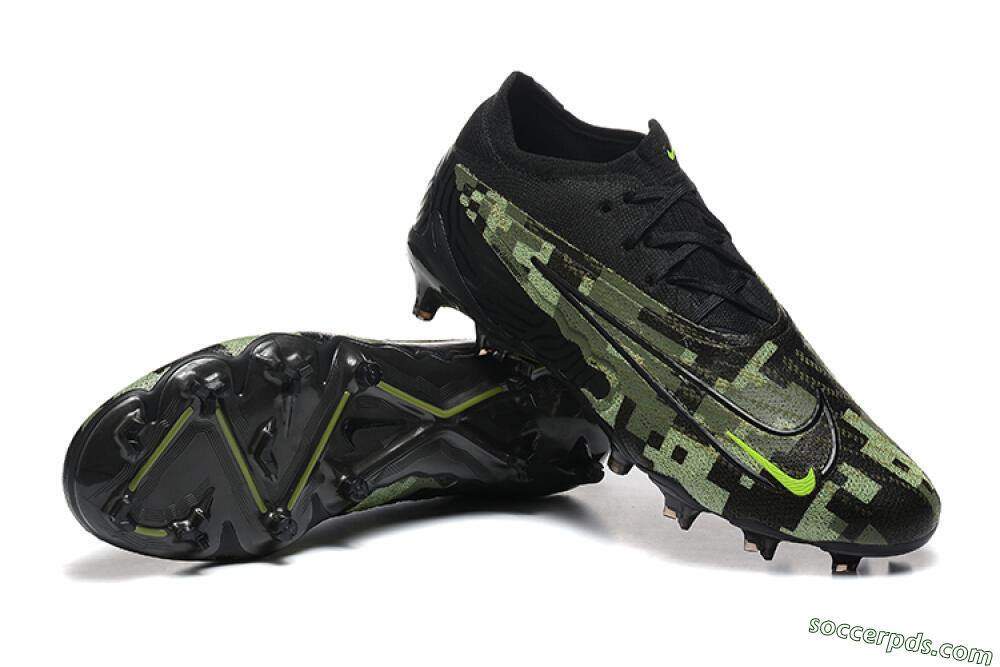 Nike Phantom GX Elite FG Low-Tops Football Boots - Black/Camo/Yellow 4