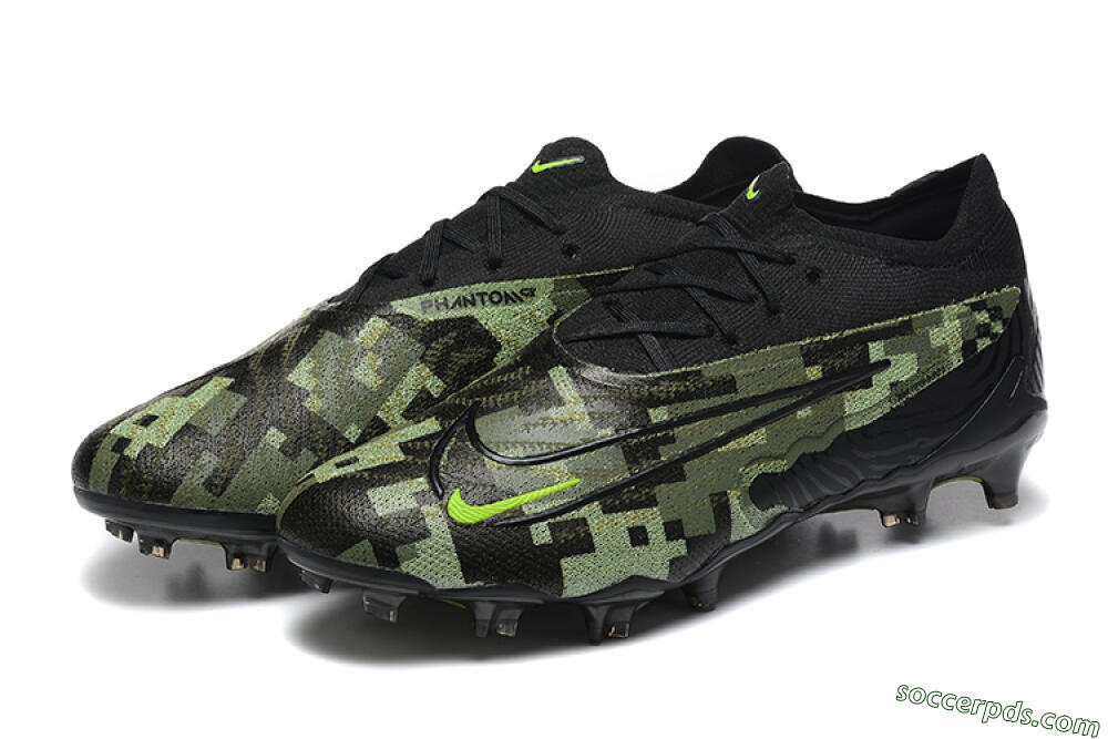 Nike Phantom GX Elite FG Low-Tops Football Boots - Black/Camo/Yellow 5