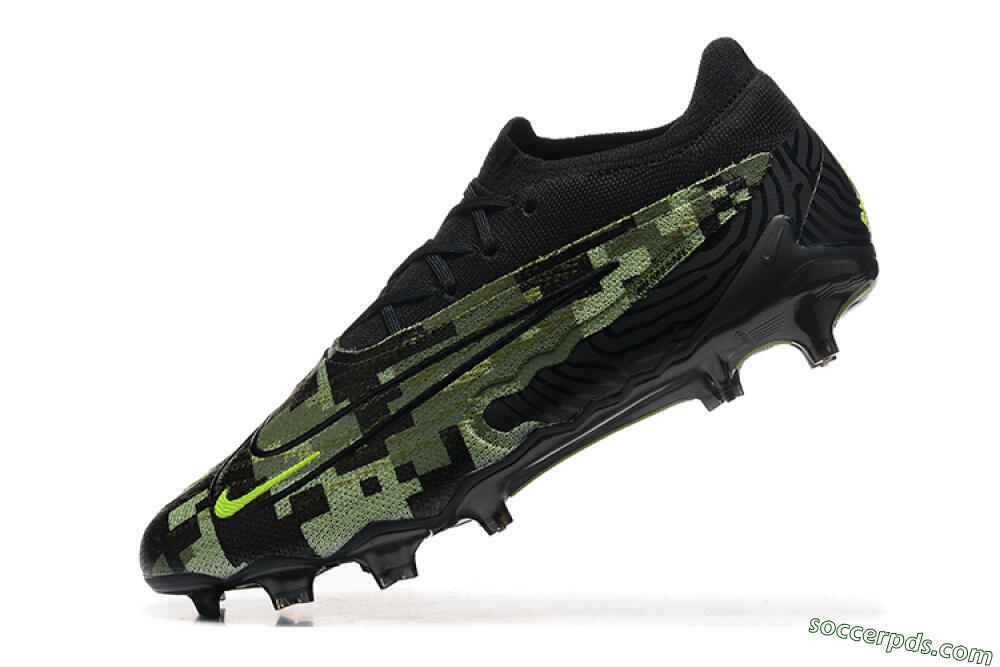 Nike Phantom GX Elite FG Low-Tops Football Boots - Black/Camo/Yellow 8