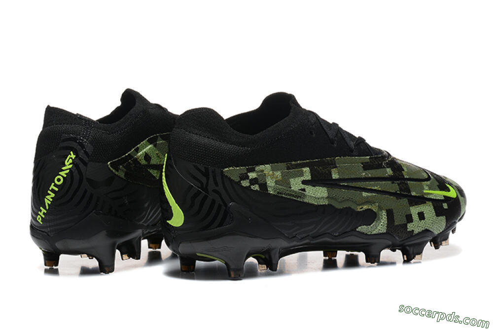 Nike Phantom GX Elite FG Low-Tops Football Boots - Black/Camo/Yellow 9
