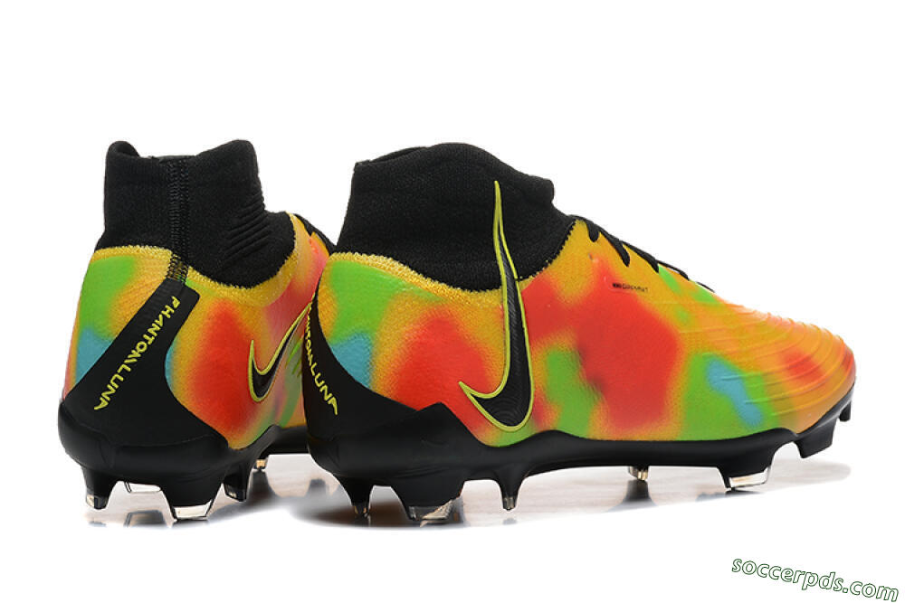 Nike Phantom Luna Elite NU FG High-Tops Football Boots - Black/Rainbow 9