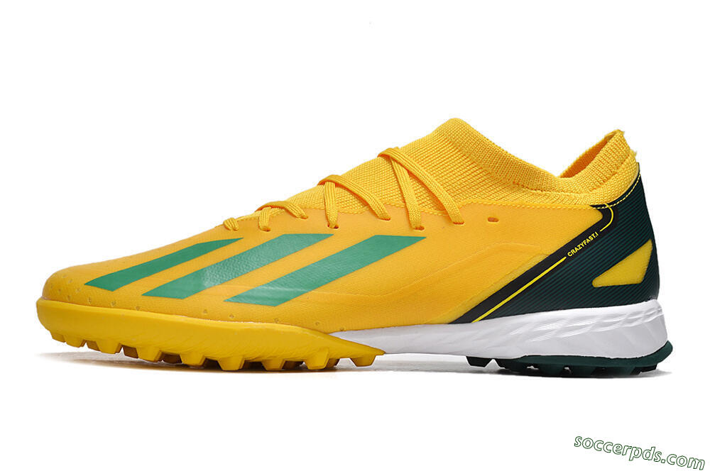 Adidas X Crazyfast.3 TF Low-Tops Football Shoes - Yellow/Blue/White 2