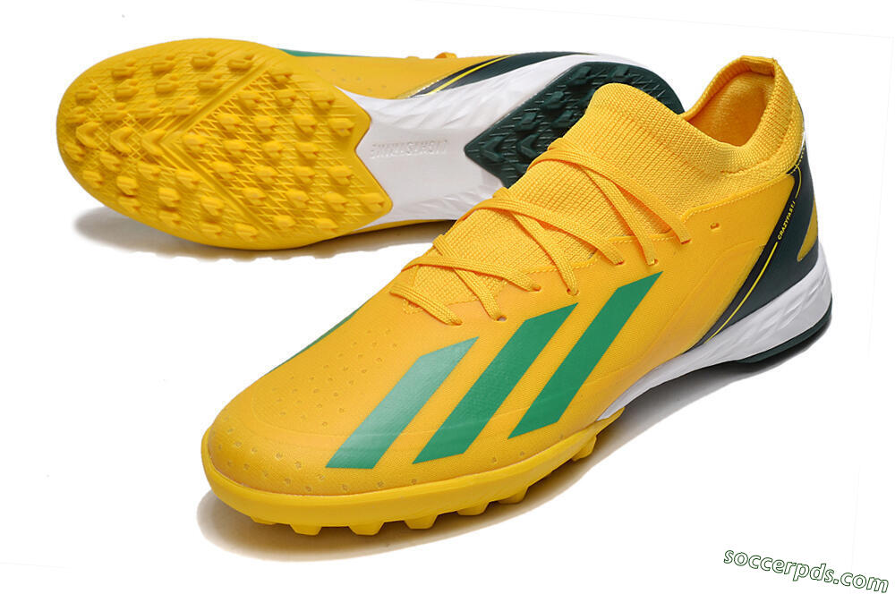 Adidas X Crazyfast.3 TF Low-Tops Football Shoes - Yellow/Blue/White 3