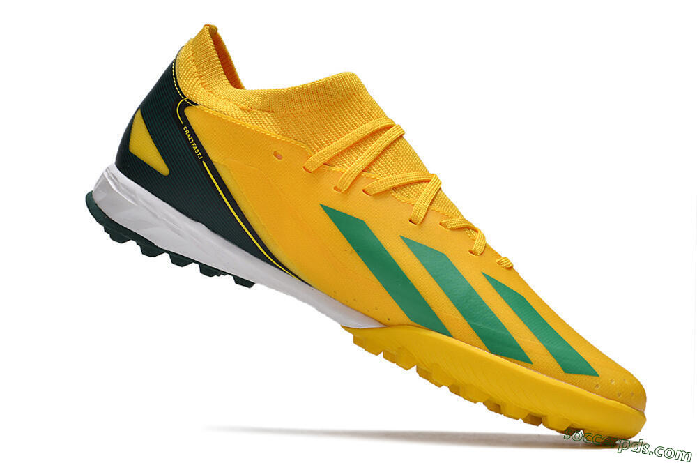 Adidas X Crazyfast.3 TF Low-Tops Football Shoes - Yellow/Blue/White 4