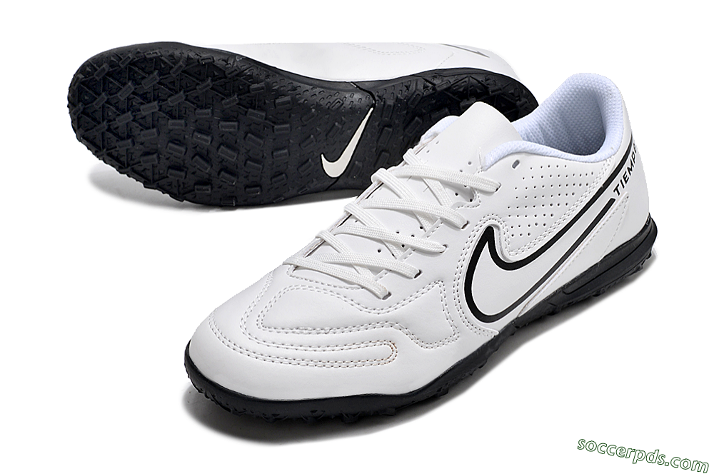 Nike Tiempo Legend 9 Club TF Low-Tops Football Shoes - White/Black 3