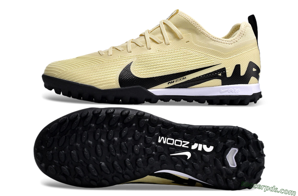Nike Air Zoom Mercurial Vapor 15 Pro TF Low-Tops Football Shoes - Beige/Black/White 0