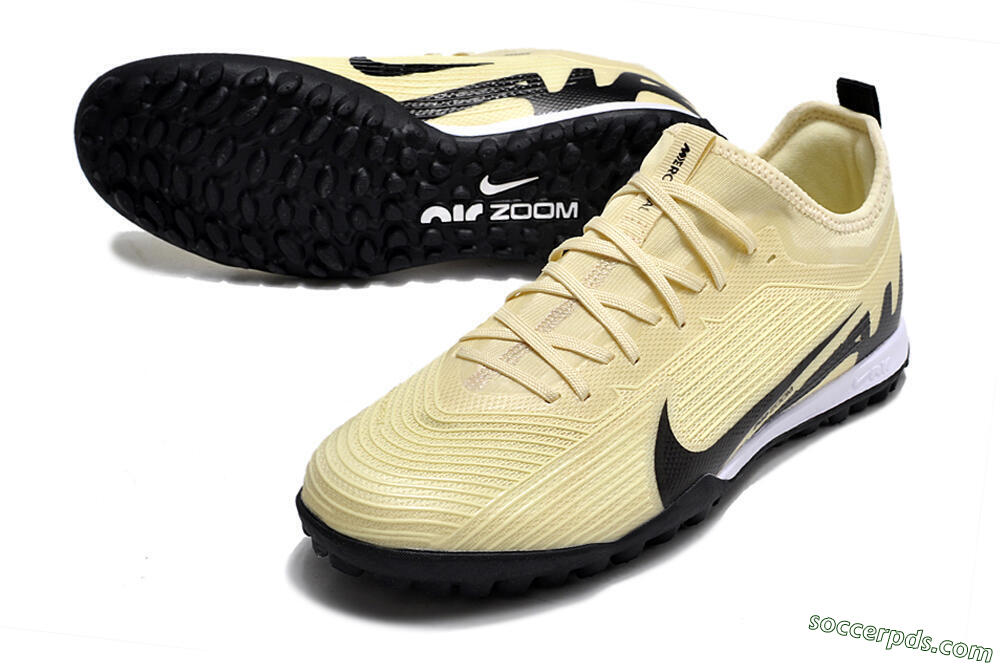Nike Air Zoom Mercurial Vapor 15 Pro TF Low-Tops Football Shoes - Beige/Black/White 3
