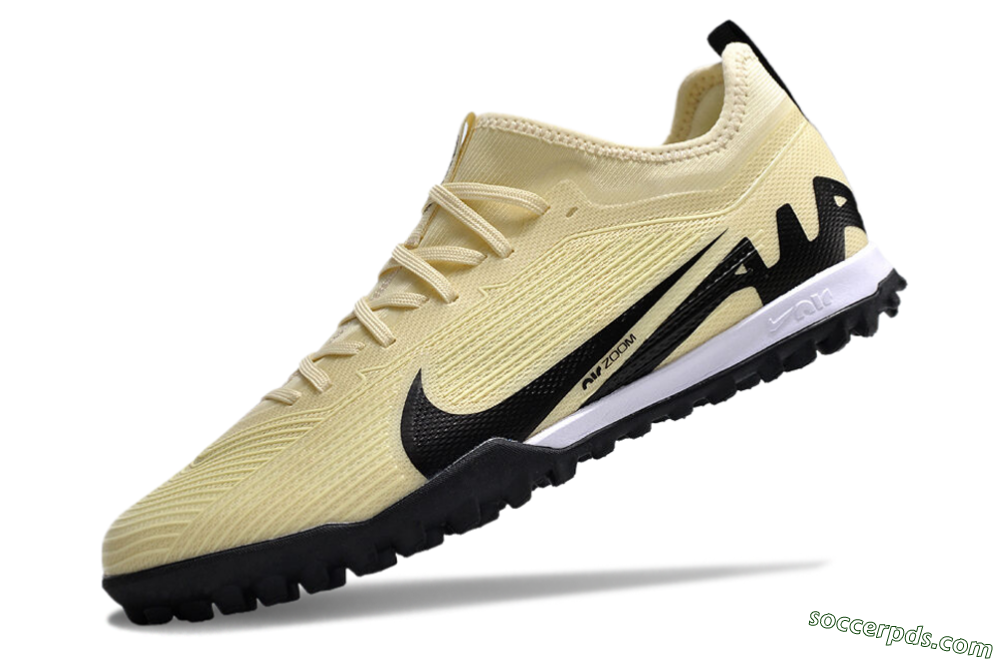 Nike Air Zoom Mercurial Vapor 15 Pro TF Low-Tops Football Shoes - Beige/Black/White 5