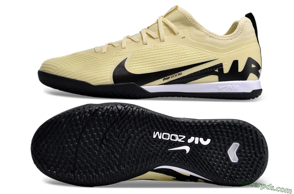 Nike Air Zoom Mercurial Vapor 15 Pro IC Low-Tops Football Shoes - Beige/Black/White 0