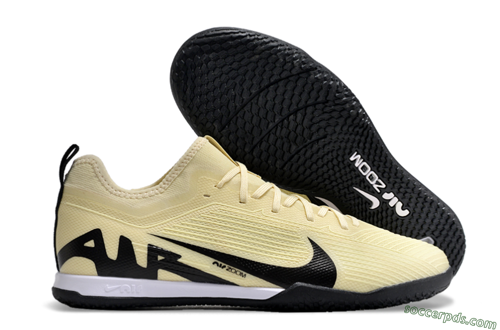 Nike Air Zoom Mercurial Vapor 15 Pro IC Low-Tops Football Shoes - Beige/Black/White 1