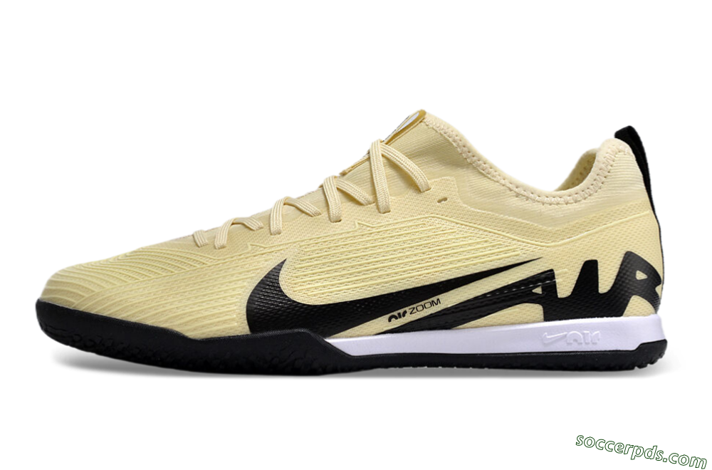 Nike Air Zoom Mercurial Vapor 15 Pro IC Low-Tops Football Shoes - Beige/Black/White 2
