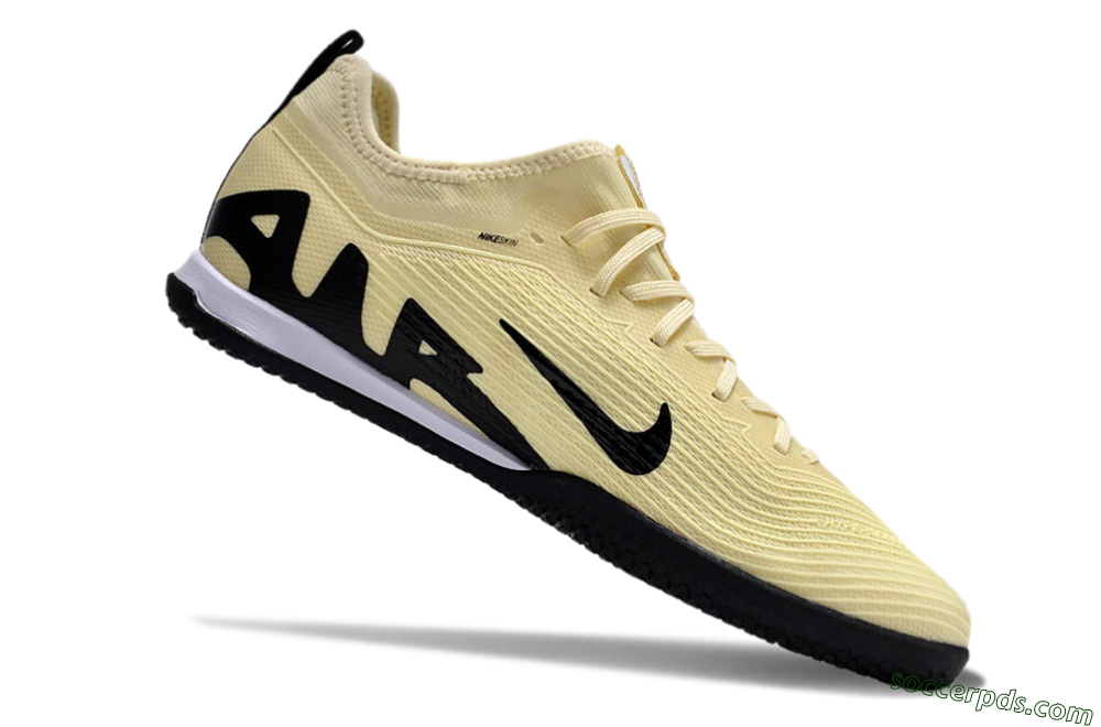 Nike Air Zoom Mercurial Vapor 15 Pro IC Low-Tops Football Shoes - Beige/Black/White 4
