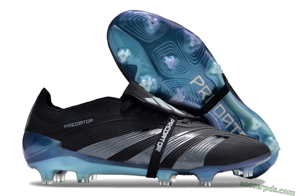 Adidas Predator Elite Foldover Tongue FG Low-Tops Football Boots - Black/Silver/Jade 1