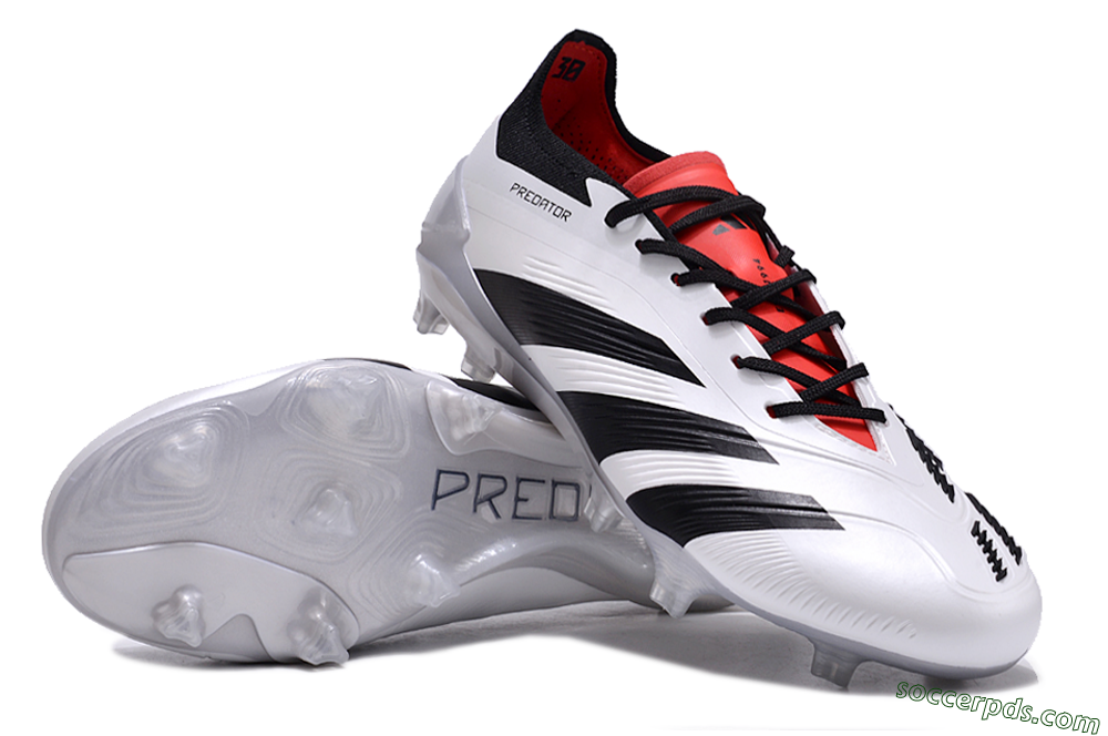Adidas Predator Accuracy 2024 FG Low-Tops Football Boots - White/Black/Red 3