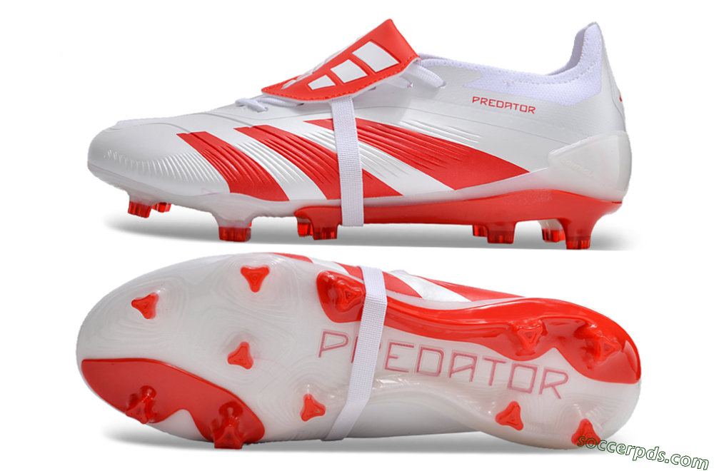 Adidas Predator Elite Foldover Tongue FG Low-Tops Football Boots - White/Red 0