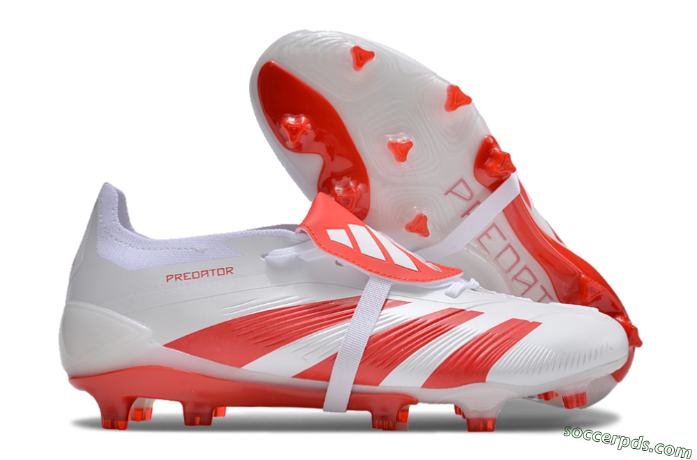 Adidas Predator Elite Foldover Tongue FG Low-Tops Football Boots - White/Red 1