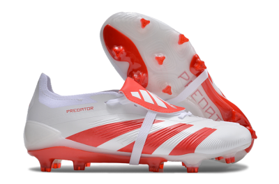 Adidas Predator Elite Foldover Tongue FG Low-Tops Football Boots - White/Red