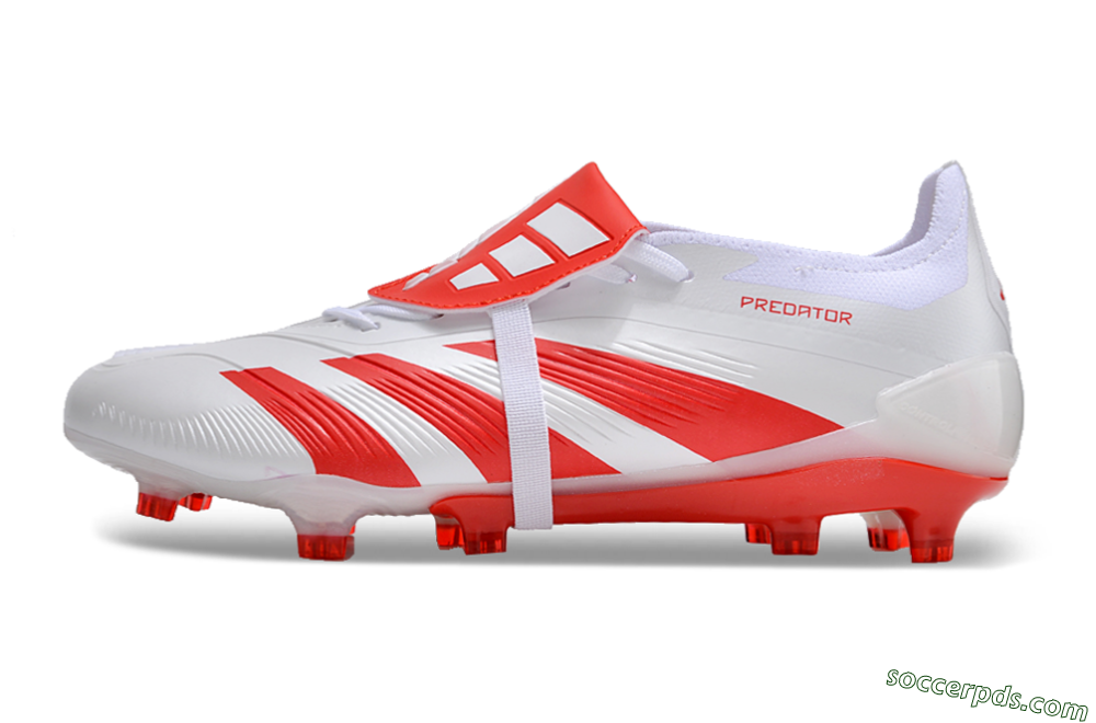 Adidas Predator Elite Foldover Tongue FG Low-Tops Football Boots - White/Red 2