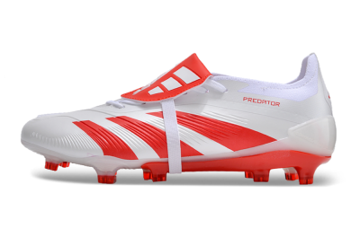Adidas Predator Elite Foldover Tongue FG Low-Tops Football Boots - White/Red