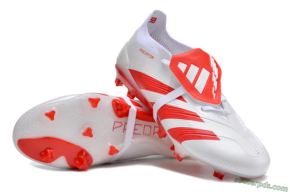 Adidas Predator Elite Foldover Tongue FG Low-Tops Football Boots - White/Red 3