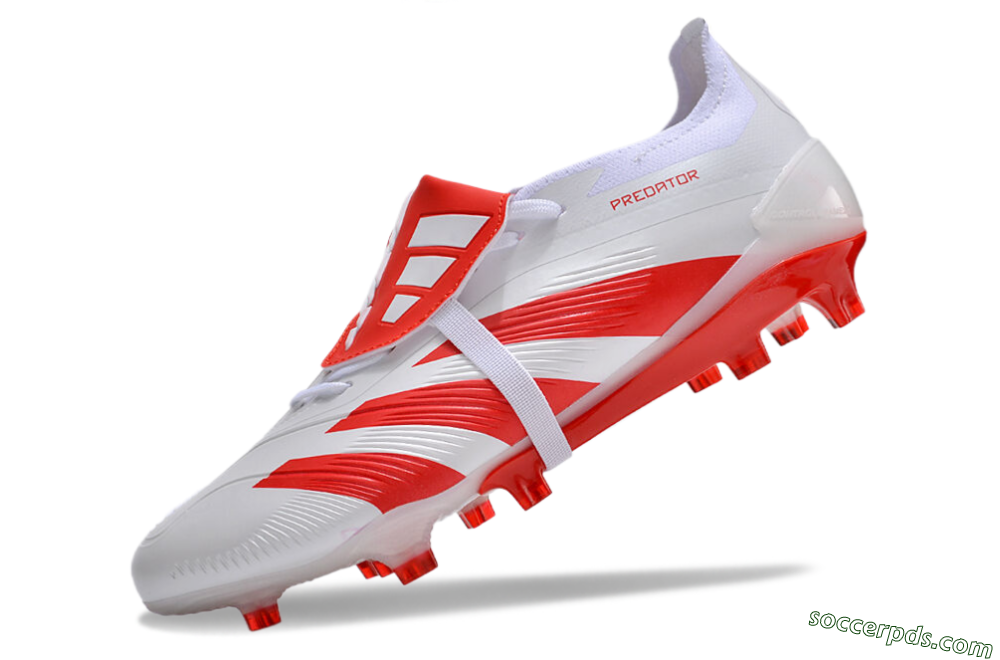 Adidas Predator Elite Foldover Tongue FG Low-Tops Football Boots - White/Red 5