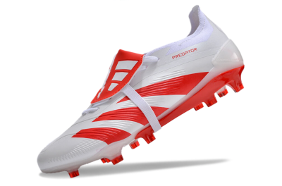 Adidas Predator Elite Foldover Tongue FG Low-Tops Football Boots - White/Red
