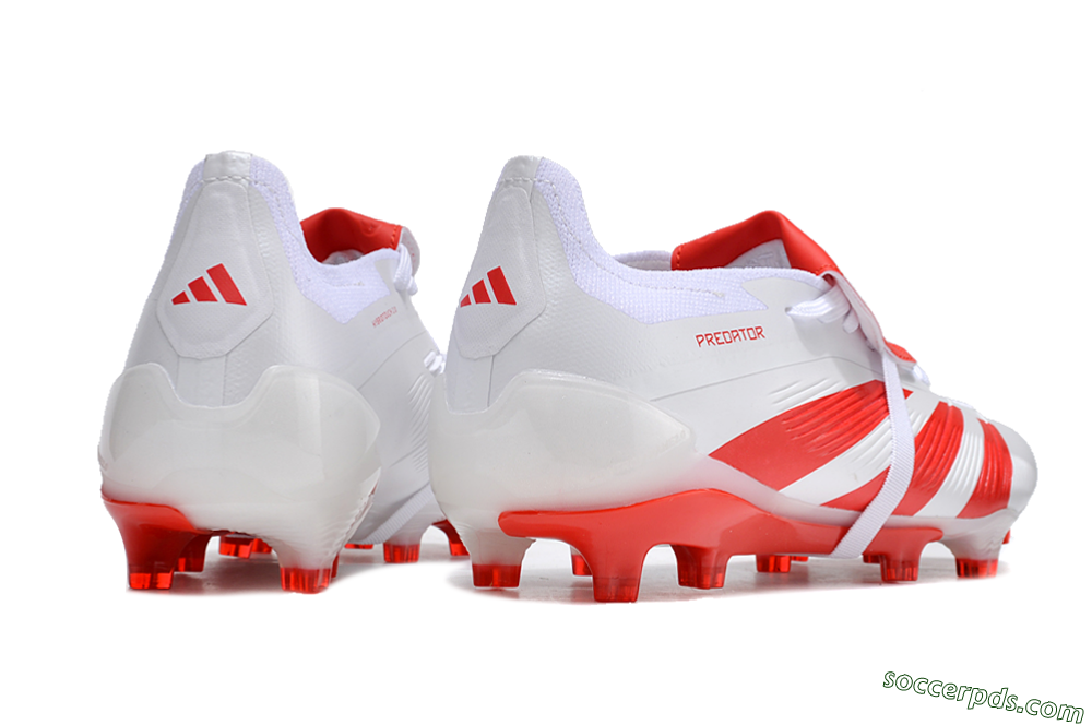 Adidas Predator Elite Foldover Tongue FG Low-Tops Football Boots - White/Red 6