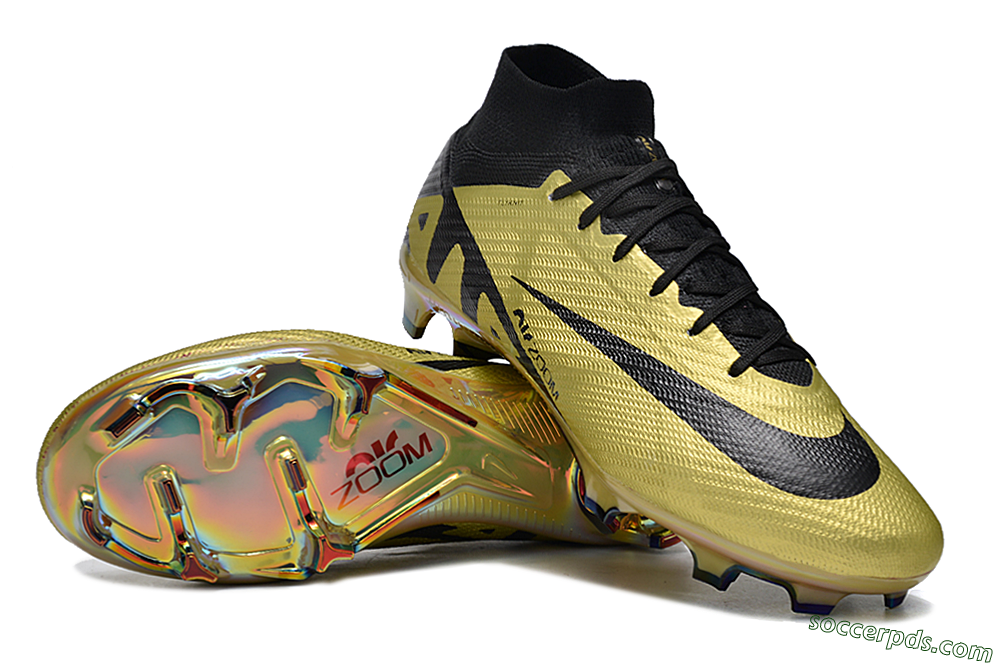 Nike Air Zoom Mercurial Superfly 9 Elite FG High-Tops Football Boots - Gold/Black 3