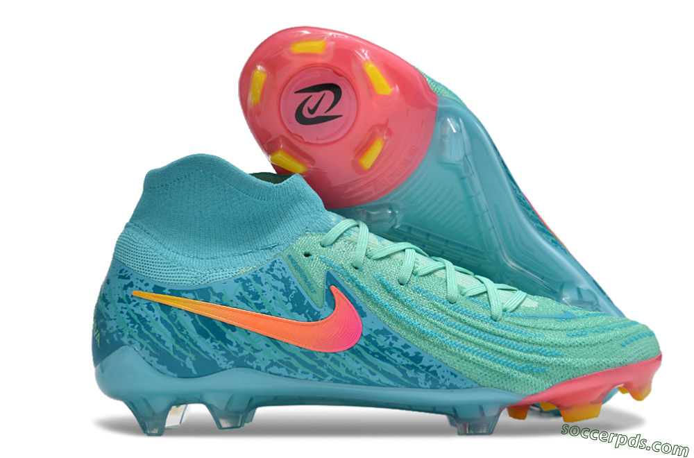 Nike Phantom Luna 2 Elite Vortex LV8 FG High-Tops Football Boots - Green/Orange/Black 1