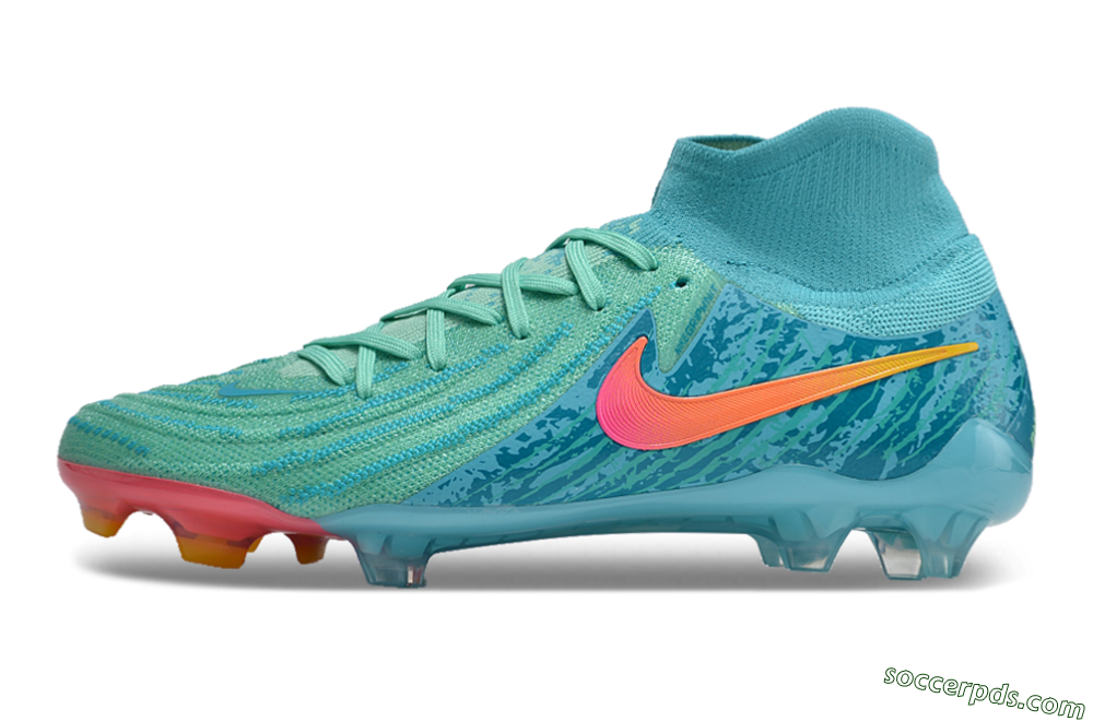 Nike Phantom Luna 2 Elite Vortex LV8 FG High-Tops Football Boots - Green/Orange/Black 2