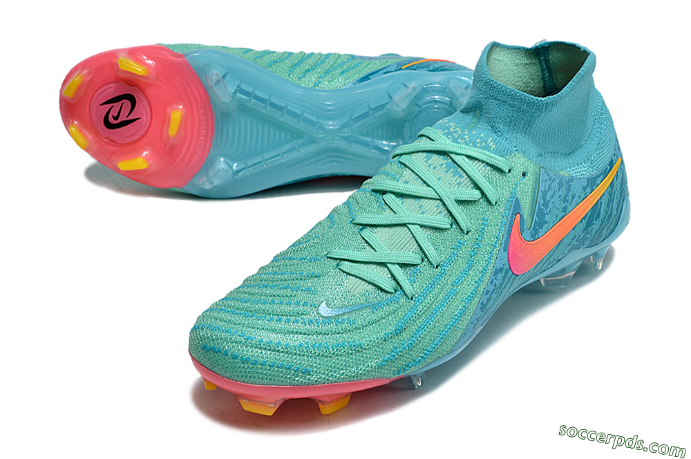 Nike Phantom Luna 2 Elite Vortex LV8 FG High-Tops Football Boots - Green/Orange/Black 3