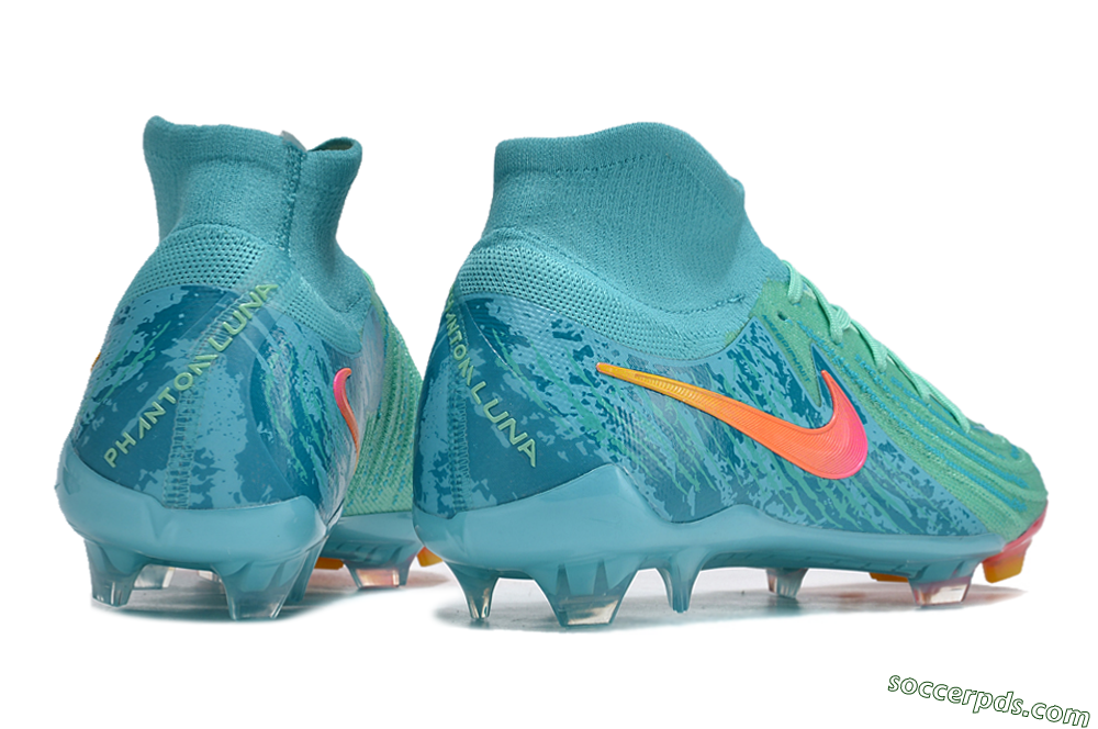 Nike Phantom Luna 2 Elite Vortex LV8 FG High-Tops Football Boots - Green/Orange/Black 6