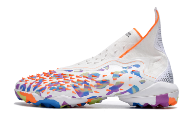 Adidas Predator Freak+ TF High-Tops Football Shoes - White/Orange/Blue/Purple