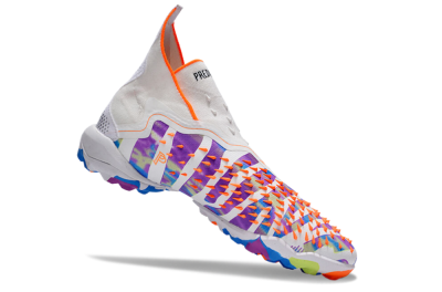 Adidas Predator Freak+ TF High-Tops Football Shoes - White/Orange/Blue/Purple