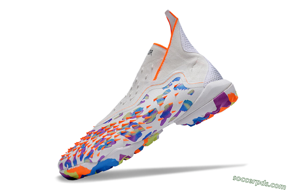 Adidas Predator Freak+ TF High-Tops Football Shoes - White/Orange/Blue/Purple 5