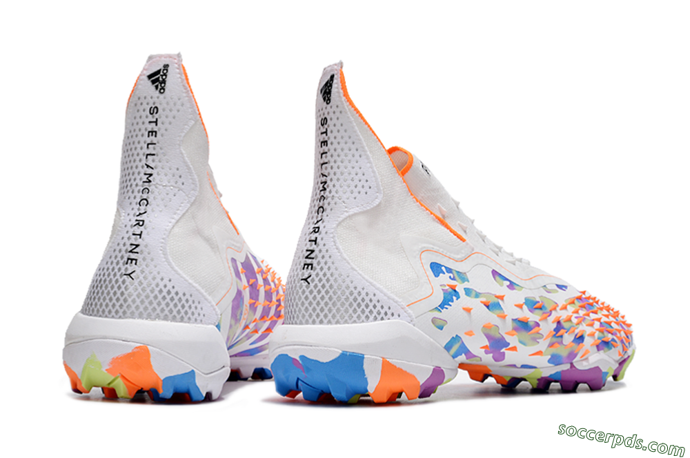 Adidas Predator Freak+ TF High-Tops Football Shoes - White/Orange/Blue/Purple 6